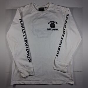 Harley Davidson Long Sleeve men's shirt size medium skull stitched and lettering